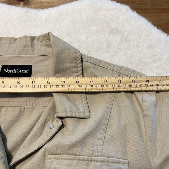 NorthCrest Womens Khaki Cotton Field Jacket With Buttons Pockets Size XL - Picture 9 of 12